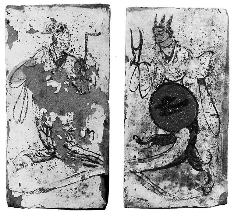 高臺縣博物館藏魏晉墓出土的女媧、伏羲畫像磚