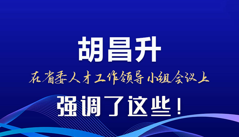 圖解|胡昌升在省委人才工作領(lǐng)導(dǎo)小組會議上強(qiáng)調(diào)了這些！