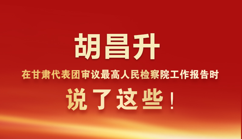 圖解|胡昌升在甘肅代表團(tuán)審議最高人民檢察院工作報(bào)告時(shí)說了這些！