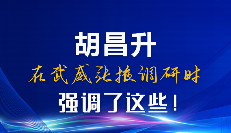 圖解|胡昌升在武威張掖調(diào)研時強調(diào)了這些！